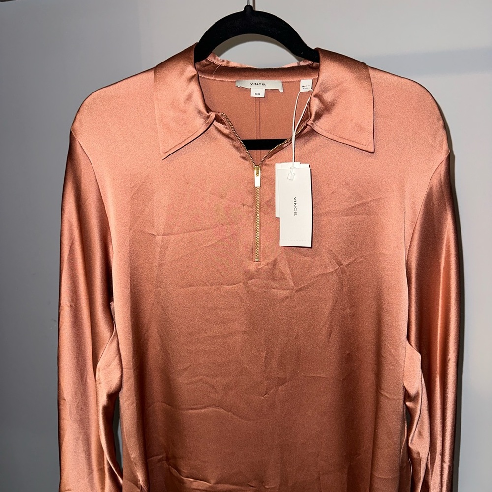 Vince Long sleeve 100% Silk Blouse - Picture 9 of 10